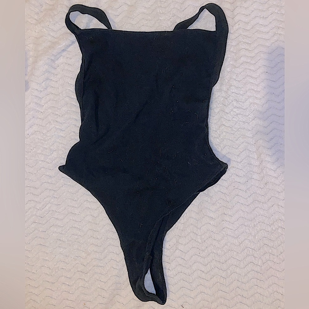 American Apparel Ribbed Thong Crossback Strappy Bodysuit